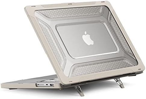 Съвместим с MacBook Pro 16-Инчов калъф 2021 2022 година на издаване A2485 M1 Pro /M1 Max, Сверхпрочный Здрав устойчив на удари Двуслойни защитен калъф от TPU + PC със сгъваема стойка