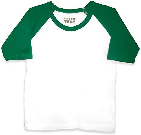 Тениска с изображение на Мечка и Бъги Itty Bit за деца, Raglan с 3/4 ръкав от RGU, Памук Унисекс 2T, 3T, 4T