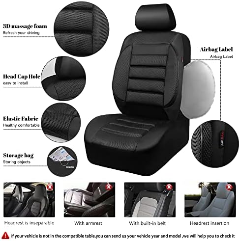 Калъфи за автомобилни седалки от CAR PASS Leather 3D Foam с опора за гърба, Пълен Комплект Автомобилни покривала за автомобилни седалки