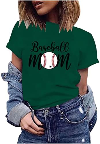 Бейзболна Риза за майките, Жените Риза за майките, с Къс Ръкав, през Цялата Силует, Буквално Принт, Основни Ежедневни Тениски, Потници