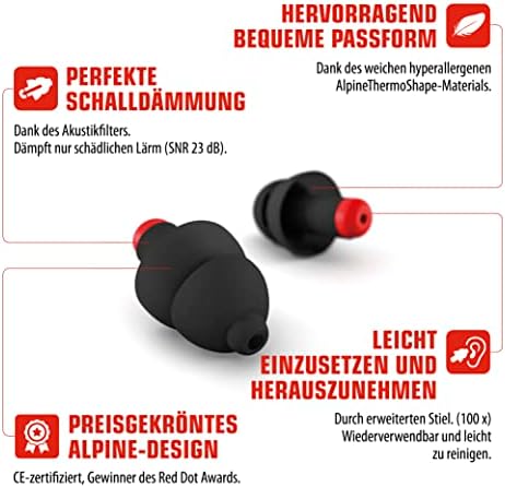 Тапи за уши Alpine WorkSafe за възрастни - Множество защита на ушите за работа и занаяти - Удобен allergy-free филтър за намаляване на