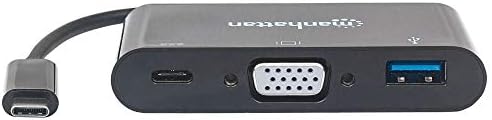 Конвертор Manhattan VGA към HDMI Черен USB Type-C VGA-док-конвертор