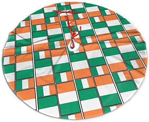 LVeShop Ирландски Флаг Пъзел Коледно Дърво Пола Луксозен Целогодишен Закрит и Открит Мат Селски Празнични Украси Коледна Елха（30/36/48