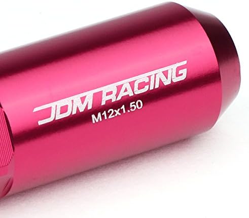 Дизайн с отворен/затворен тип M12 x 1.5 от 20 броя Джанти гайки от алуминиева сплав + 1 Удължител дълбоко с (розов)