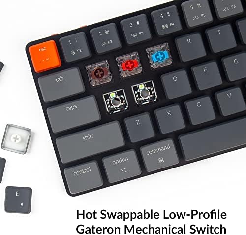 Ултра-ключодържател K7 с подредбата 65%, 68 клавиши, Безжична ръчна клавиатура Bluetooth/Wired, нисък профил клавиатура Gateron Red Switch