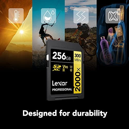 Lexar Professional 2000x 128 GB (10 бр) Карти памет SDXC UHS-II, C10, U3, V90, на видео във формат Full HD и 8K, скорост на четене до