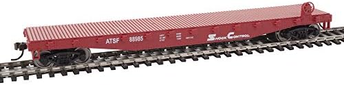 Огромната платформа модел Walthers Trainline ХО - е Готова за работа - Atchison, Topeka & Santa Fe 88985 (Червено, Бяло)