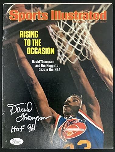 Дейвид Томпсън подписа за Спортс илюстрейтид Mag 15.11/76 No Label Нъгетс Auto JSA - Списания НБА с автограф