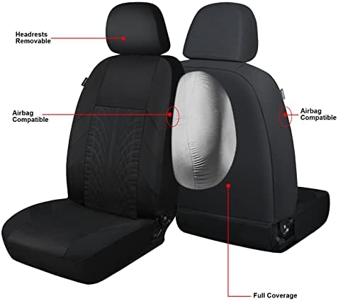 Пълен комплект калъфи за автомобилни седалки AKAUTO Black, Калъфи за предните седалки и Капаци за Разделени на задните седалки, Седалка