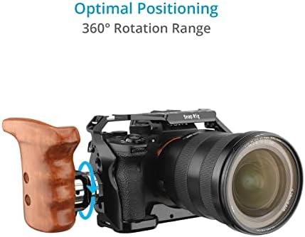 Дървена ръкохватка Proaim SnapRig от лявата страна с розетка за монтиране на камера | Осигурява 360 ° | за ръчно и раменния закрепване