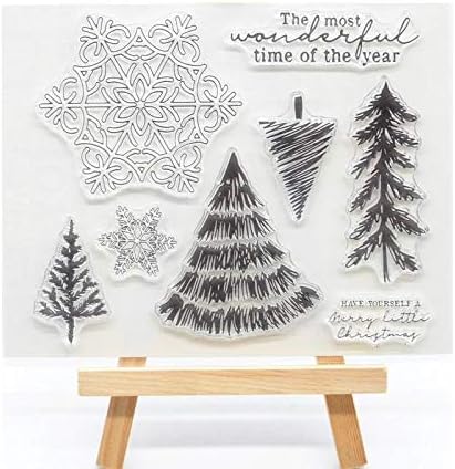 WooYangFun Craft 1 бр., Весела Коледна Елха, Прозрачен Печат за Направата на Картички, Бижута и Scrapbooking 11x16 см