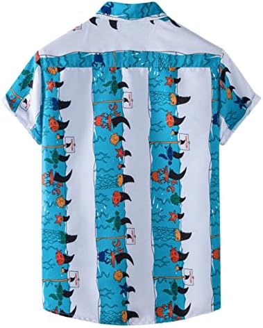 BEUU Летни Мъжки Хавайски Ризи, тениски с къс ръкав и Копчета, Лоскутный Шарени Принт, Плажни Върховете Aloha Свободно Намаляване на