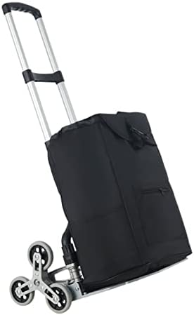 Ръчна количка за MKDSU Преносима количка за багаж, с прибиращ се тракшън, количка за пазаруване с ремарке, Сгъваема количка за пазаруване