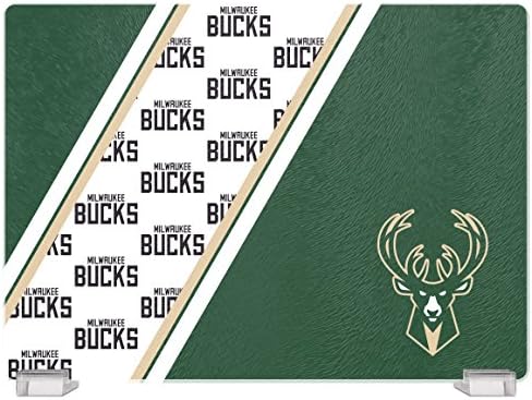 Дъска за рязане от Закалено Стъкло NBA Milwaukee Bucks с Поставка за дисплея