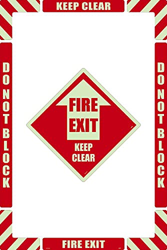 Комплект за маркиране на пода на пожарном изхода NMC Keep Clear, адаптивни (включва централен знак пол 12 X 12 и етикета ленти с ъгъл