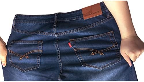Мъжки дънки Индиго алфа Jeans, Стрейчевые Леки прави Дънки Свободно, Намаляване, Удобни Класически Мъжки Дънки от Мек Деним