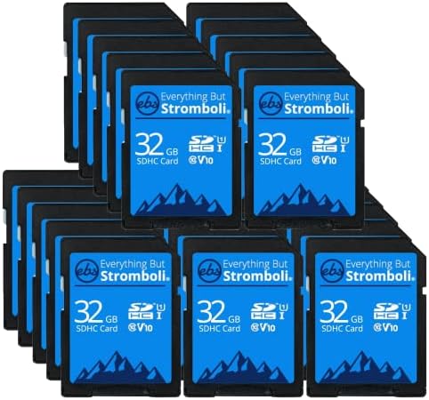 Всички, с изключение на SD-карта Стромболи 32 GB (25 бр. в опаковка) Клас на скорост 10 UHS-1 Карти с памет 32G SDHC карта за Съвместими камери, компютри, видеорегистраторов