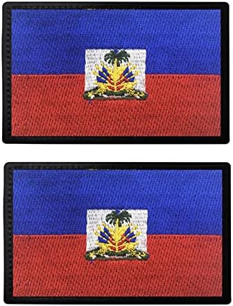 Нашивка с флаговете на различни страни HFDA от 2 части - Тактически Боен Военен Икона с плетене на една кука и линия, Бродирана Нашивка с Морален дух (Исландия)
