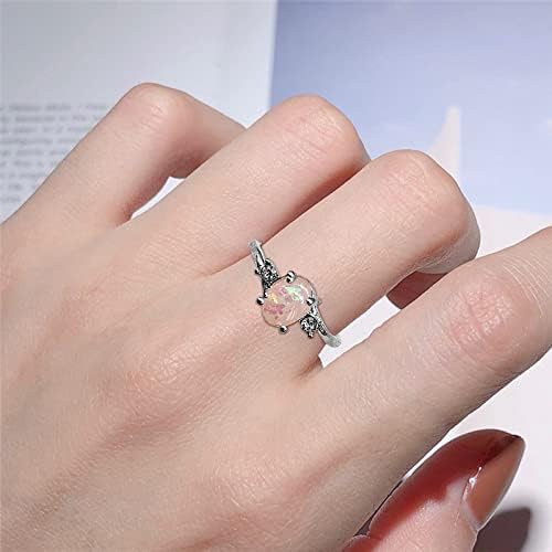 Модни пръстени по-Евтини 20 долара Изискан Дамски Сребърни Пръстени с Овална Кройка, Бижута с изкуствени диаманти, Подаръци за рожден