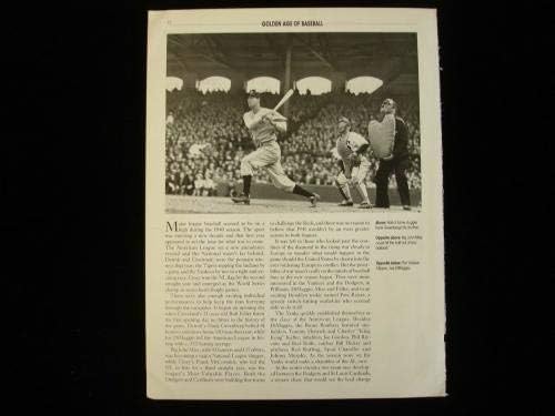 Страница на списание Боб Feller Cleveland Indians с Размери 9 x 12 с Автограф - Списания MLB с Автограф