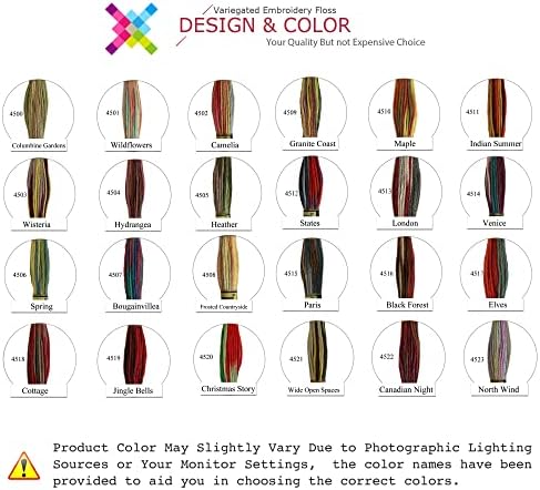 Конци за бродерия на кръстат бод Вълшебен цвят, различни на цвят, Опаковане на мулине за бродиране, 8,7 Ярд, Бугенвиллия, Опаковки от