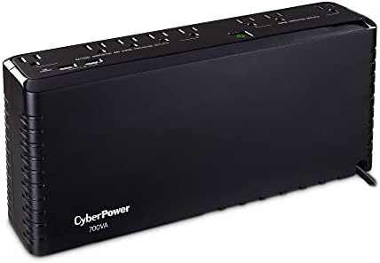 UPS CyberPower SL700U в режим на готовност, 700 Va /370 W, 8 Контакти, Тънък профил, Черен
