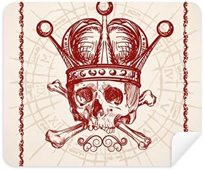 Клубове Червена Корона Скелет Покер Карта Шаблон Плат За Почистване на Екрана за Пречистване на 2 елемента Замшевой Тъкан