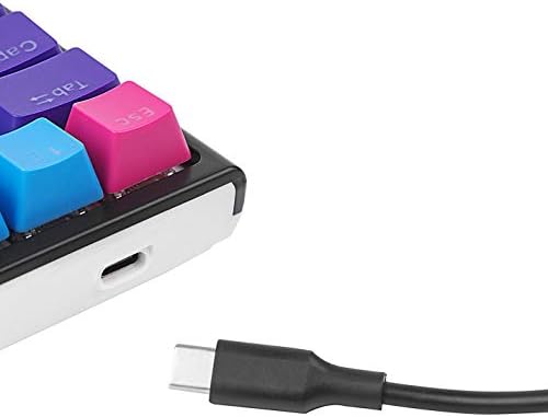 61 Мини-Механична клавиатура, BOYI Mini RGB PBT Keycap Cherry MX Switch 60% Компактен RGB Ръчна Детска клавиатура (Безшумен червен ключ