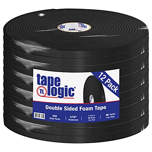 Aviditi Tape Logic Двустранна монтажна лента от стиропор, 1 инч x 36 ярда, дебелина 1/16 инча, черна - за свързване, занаяти, домашна