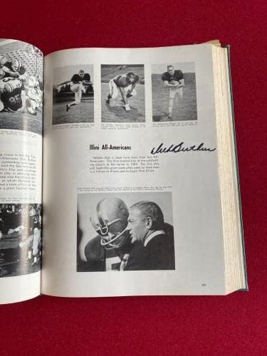 1965, Дик Буткус, Годишник на колеж Иллио с автограф (JSA) (Рядък) - Списания NFL с автограф