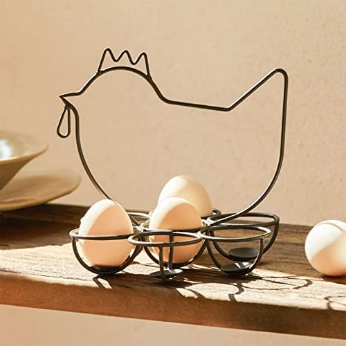 Държач за яйца Плот за съхранение на яйца Кошница за пресни яйца Реколта желязна кошница за яйцата, на 7 яйца Селските ръчно изработени
