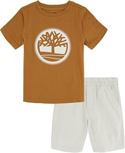 Кратък комплект тениски Timberland за малки момчета от 2 теми