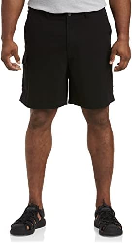 Мъжки къси панталони-карго DXL Big & Tall Essentials | Памук, свободно намаляване на директни пъхтя крака, дължина по вътрешния