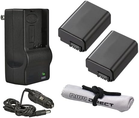 Интелигентни батерии (2 единици) + Зарядно устройство ac / dc, съвместимо с Sony Alpha a7