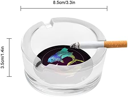 Зодиакален Съзвездието Риби Стъклен Пепелник за Цигари Около Пепелника Портативният Притежателя Пепел Калъф за Вътрешно Външно