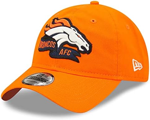 Нова Ера на Дете Оранжево Denver Broncos 2022 Страничната Линия на 9 ДВАДЕСЕТ и Регулируема Шапка