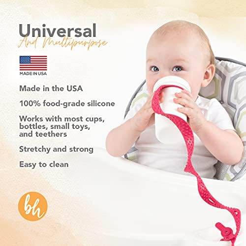 Държач за бебешко шише от хранително-силикон BooginHead SippiGrip с каишка за поильника, 2 опаковки, кралско Синьо