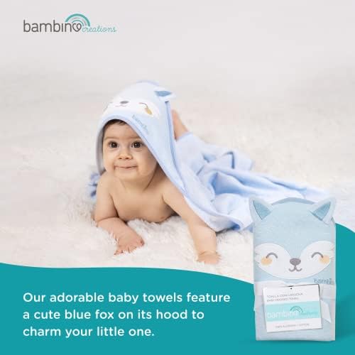 Бебешка хавлиена кърпа с качулка БАМБИНО CREATIONS | 2-Слойное Махровое Детско кърпи за баня от памук | Мека Бебешка хавлиена Кърпа