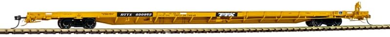 Платформа Atlas HO Scale ACF 89' F89-J с с трикратно Сцепками TTX/RTTX (жълто) 601263