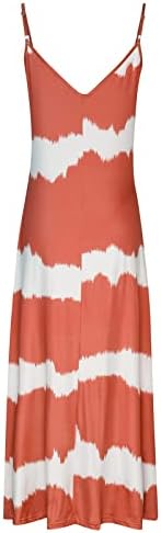 Летни Макси-Sundresses Големи Размери за Жените, Шарени рокли, спагети презрамки с V-образно деколте, Ежедневното Плажна Дълга Рокля