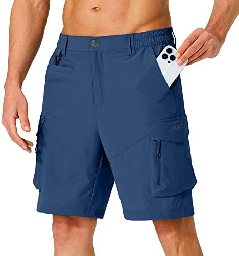 Мъжки Туристически Панталони-Карго бързо съхнещи Леки Пътни къси Панталони с много Джобове за Риболов, Къмпинг Голф