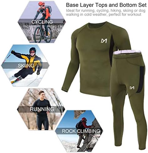 Мъжко бельо thermal; MEETYOO, Комплект Зимна екипировка, долни гащи с Базов слой, Горната и Долната част за Ски Бягане
