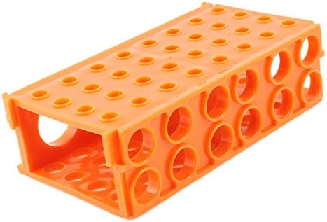 Qtqgoitem през Цялата Пластмасов държач за пробирок с 32 мини-слотове Оранжев цвят (модел: 0f4 da6 67f 1ce 4d7)