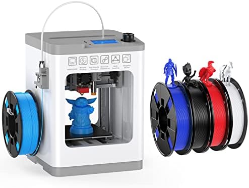 3D принтер WEEFUN TINA2 Basic V7 с 4 Класически цветове PLA Нишки, Автоматичен Выравнивающий легло Мини-3D-Принтер за Начинаещи