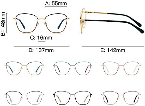 Очила за четене RESVIO за жени и мъже в Метална Рамка, Ръчно изработени Квадратни Извънгабаритни Очила за четене Розово Злато Розов