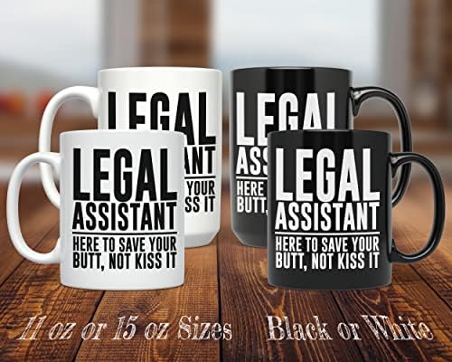 Асистент на адвокат PixiDoodle Тук, за да ви спасят - Кафеена чаша paralegal (11 грама, бяло)