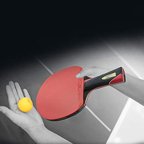 Fansipro това е една Професионална Тренировочная Карбоновая Ракета за Тенис на маса, Ракета за Пинг-Понг, Червено + Черно (Къса дръжка)