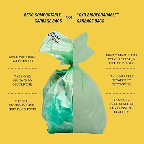 Компостируемые торби за боклук Beco средни размери (19 x 21 инча) размер /Торбички за боклук / Торбички за боклук в опаковка от 3 броя