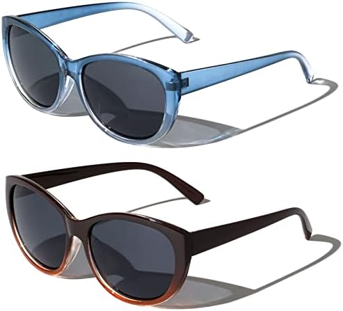 V. W. E. 2 двойки от женски слънчеви очила за четене на открито, на големи полнообъективные ридеры, леопардовые