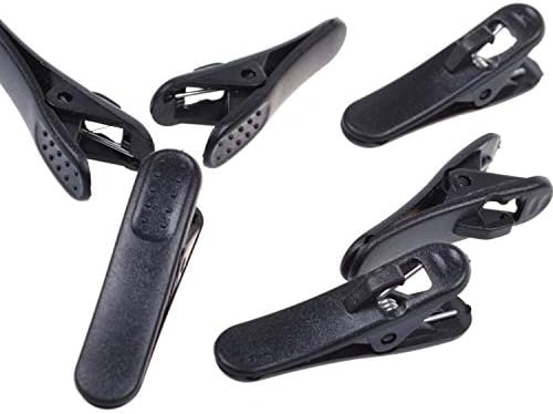 6шт Черен цвят за слушалки, кабел за слушалки, скоба за кабел, държач - Прикрепен към дрехите си, за да го държи кабела на микрофона